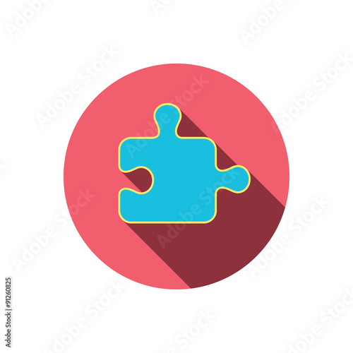 Puzzle icon. Jigsaw logical game sign.