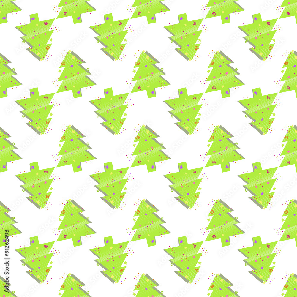 Christmas seamless pattern with Christmas trees on a white background Christmas seamless pattern with Christmas trees on a white background