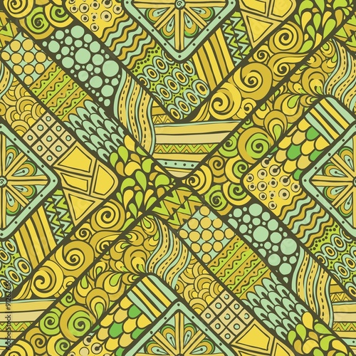 Yellow Geometric Tribal Pattern