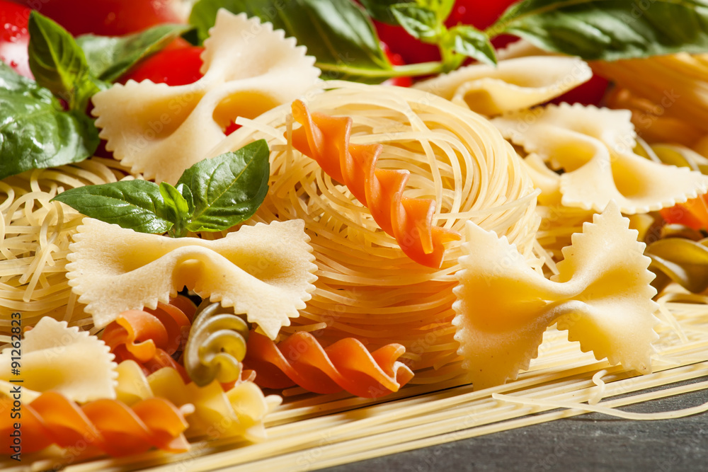 Assorted Pasta, selective focus Assorted Pasta, selective focus