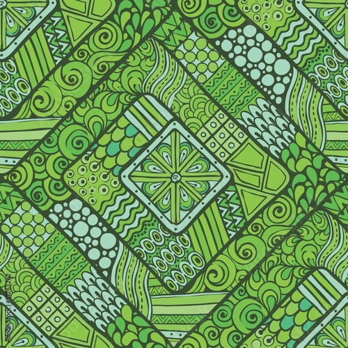 Green Geometric Tribal Pattern