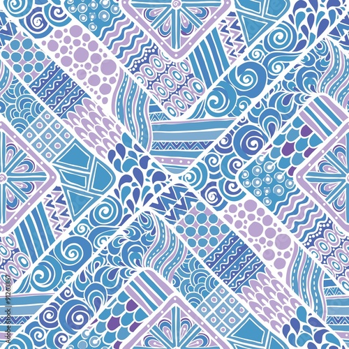 Blue Geometric Tribal Pattern