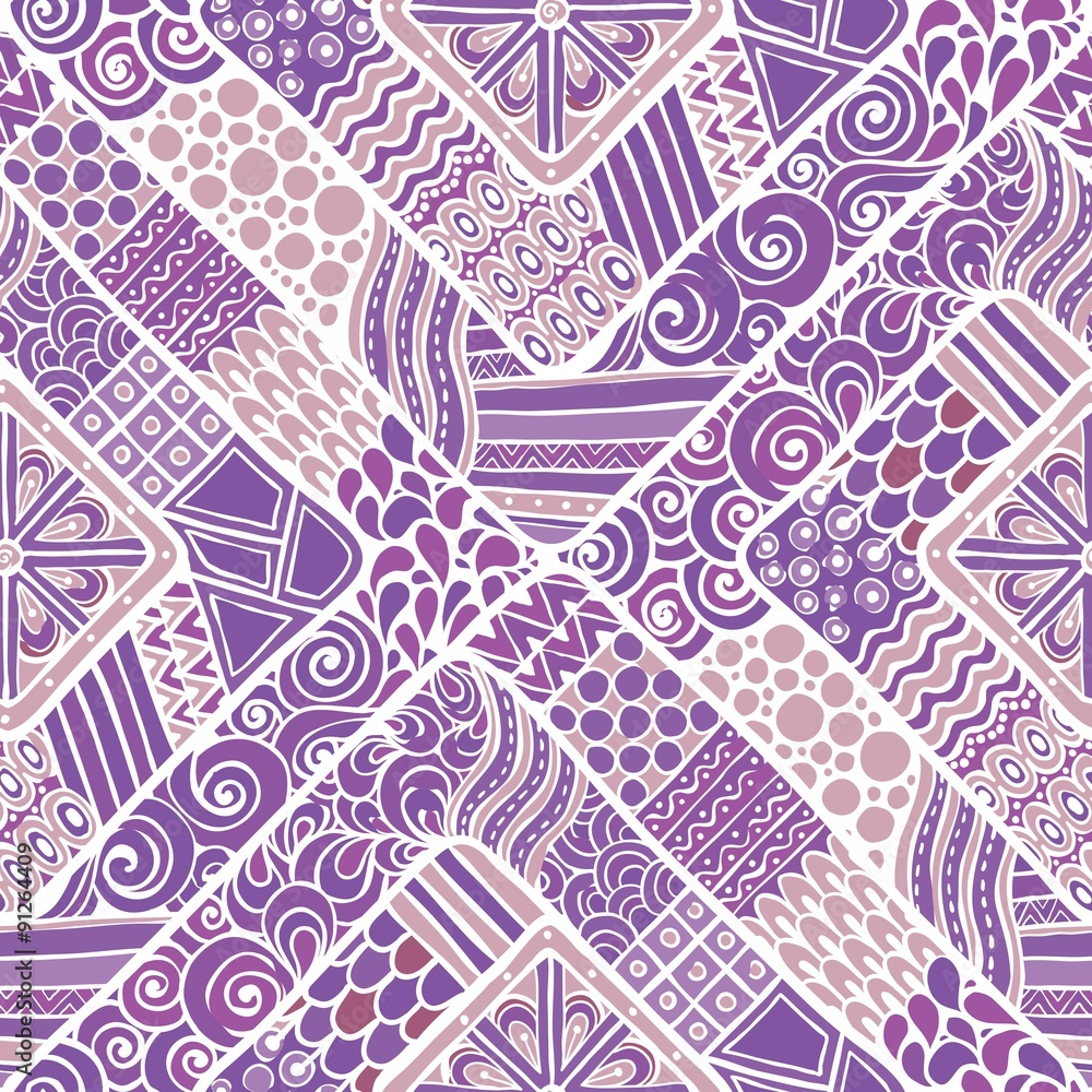 Purple Geometric Tribal Pattern