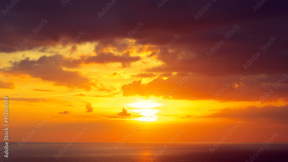 Beautiful Sunset Over Sea
