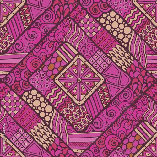 Pink Geometric Tribal Pattern
