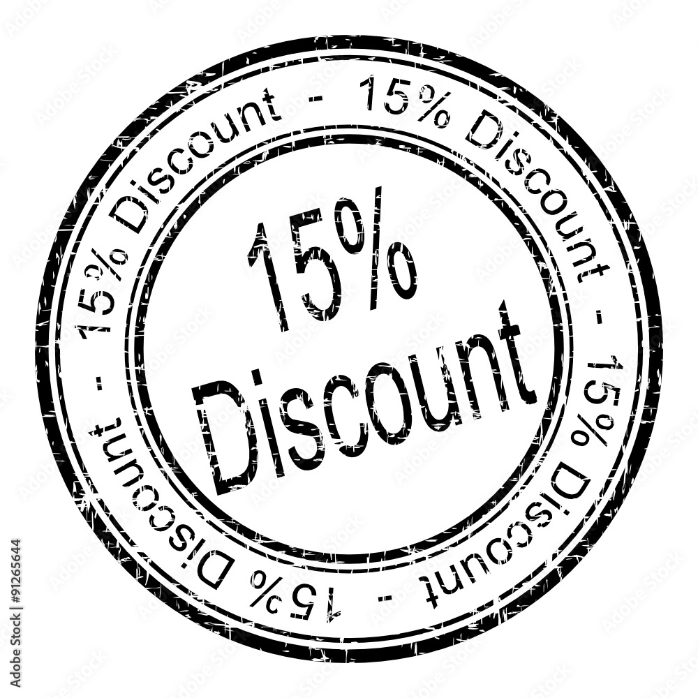 15% Discount rubber stamp