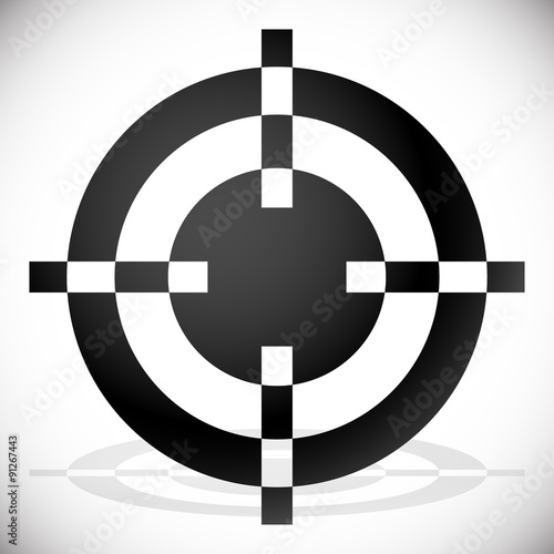 Red target mark, crosshair, reticle graphics. Vector.