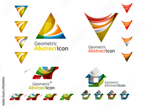 Universal abstract geometric shapes - business emblems
