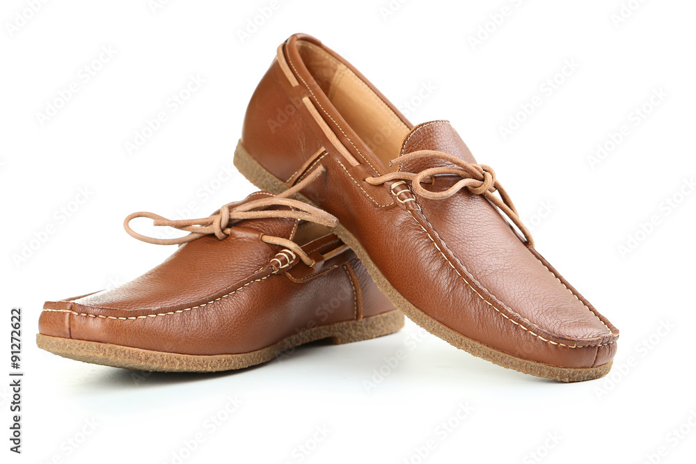Fashion brown shoes isolated on a white Fashion brown shoes isolated on a white