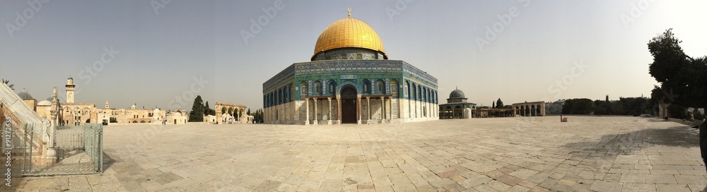 Obraz premium Spianata delle Moschee, Cupola della Roccia, Gerusalemme, panoramica, Israele