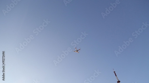 A personal drone flying through the air