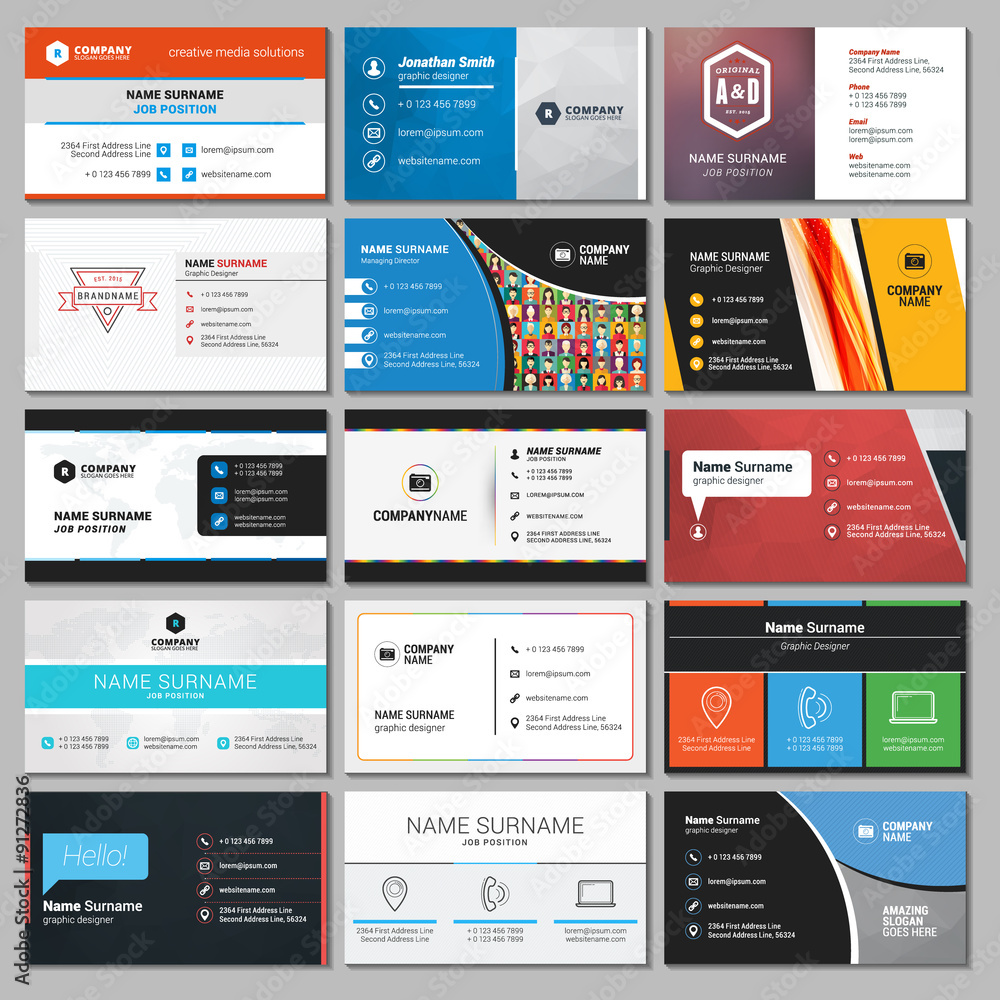 Set of Modern Creative and Clean Business Card Templates