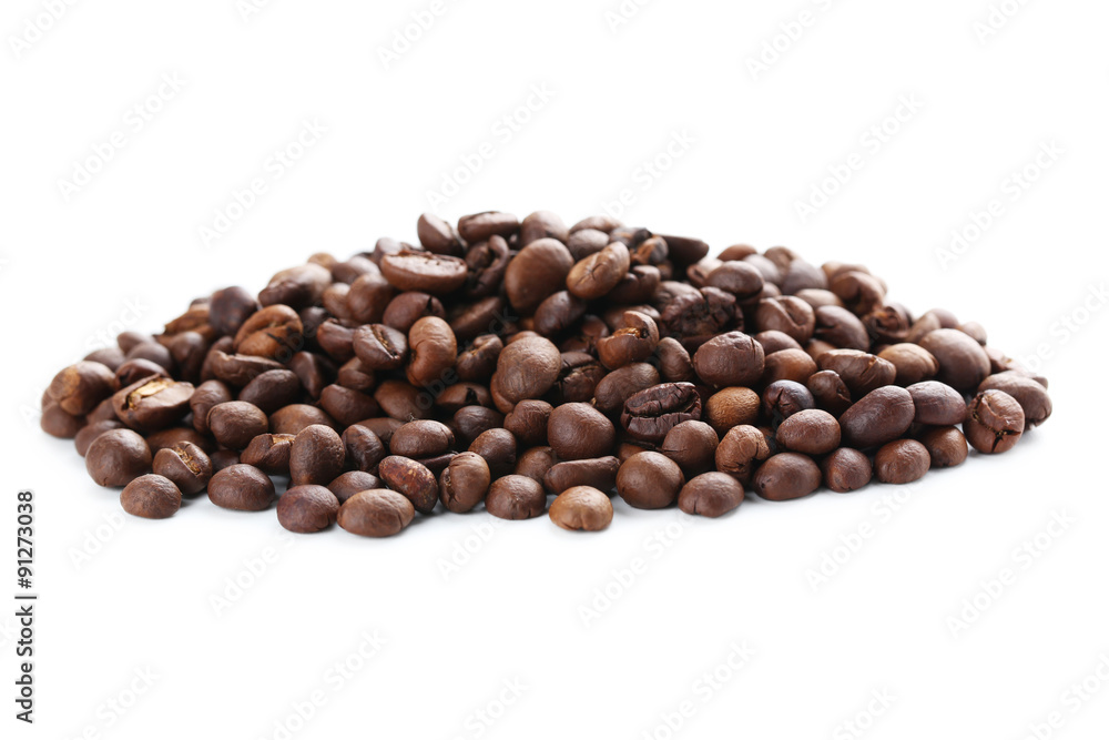 Roasted coffee beans isolated on a white Roasted coffee beans isolated on a white