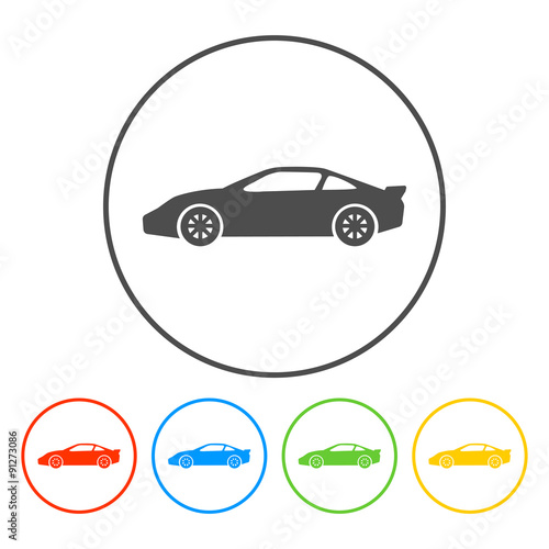Car icon.car icon. Flat design style