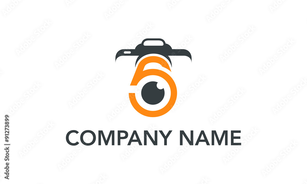 five camera photography logo design template