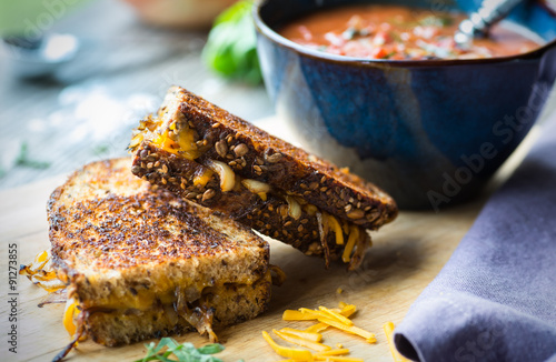 Tomato Soup with Grilled Cheese