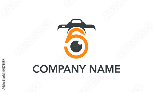 five camera photography logo design template