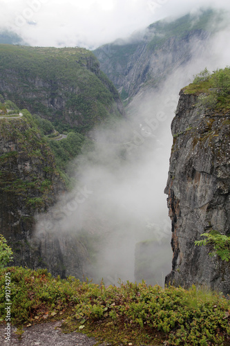 Canyon near Voringfossen waterfall  Norway