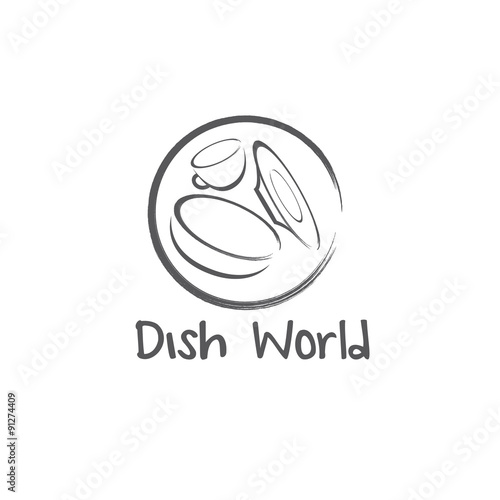 dish world concept vector design template