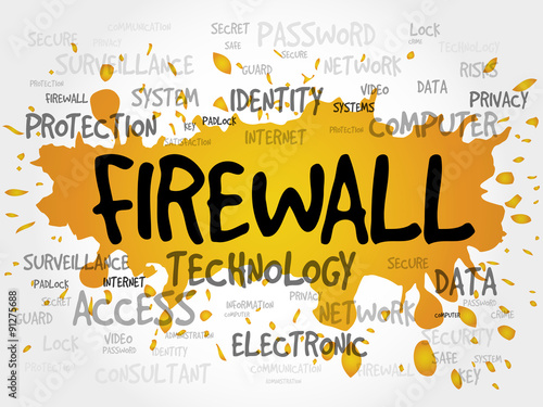 FIREWALL word cloud, security concept