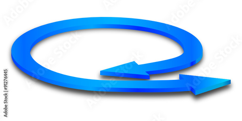 Blue circular arrow with two points - vector