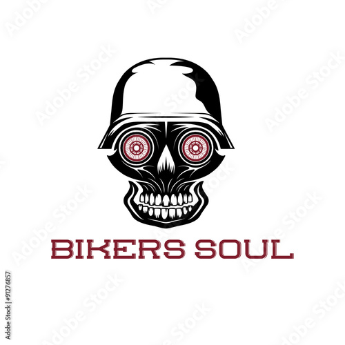 bikers soul concept with skull