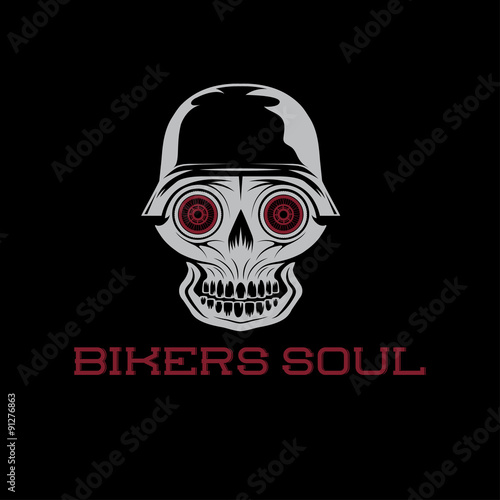 bikers soul concept with skull