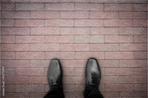 Black shoes standing on the floor