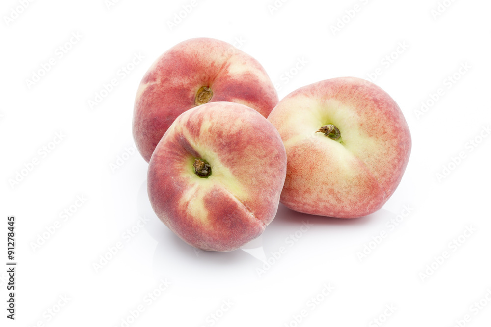 Peach on the white isolatd background. Peach on the white isolatd background.