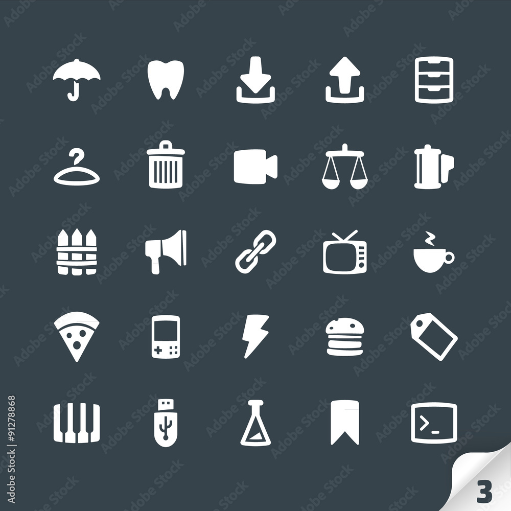 Set of Office and Media Icons Set of Office and Media Icons