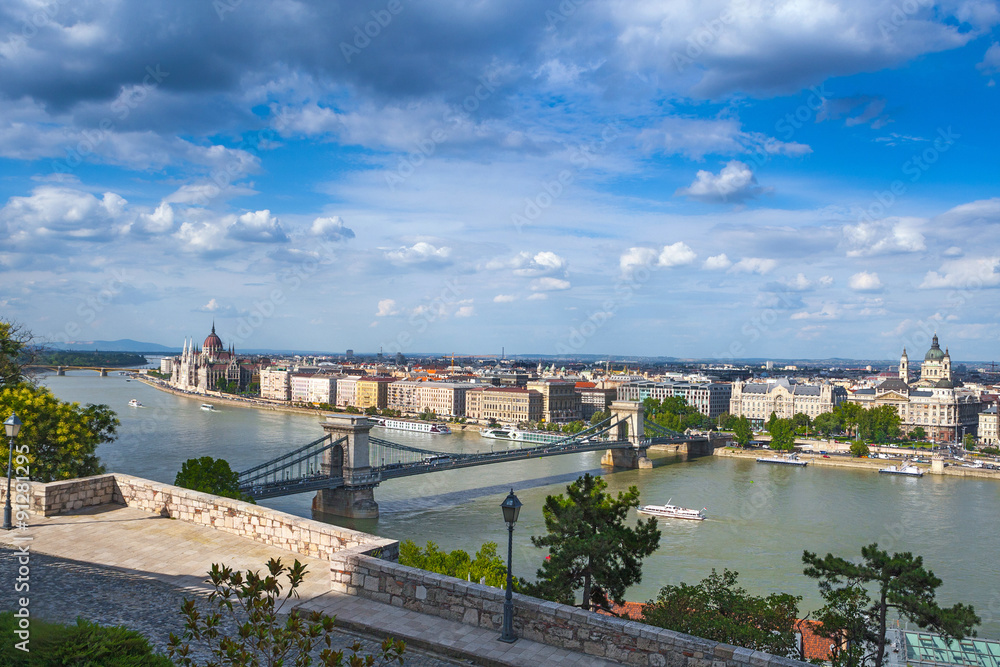 Panoramic view of city Budapest - the capital of Hungary