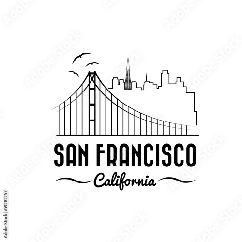 skyline of San Francisco vector design template