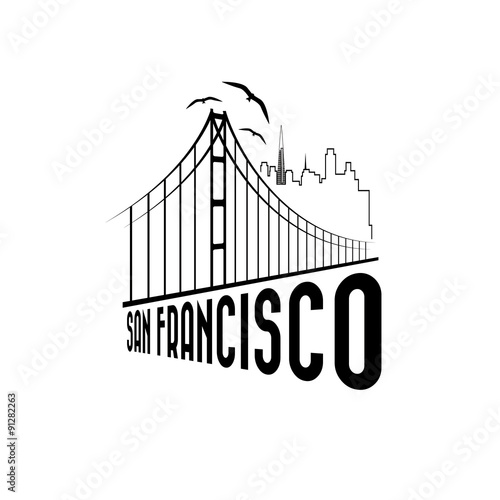 skyline of San Francisco vector design template