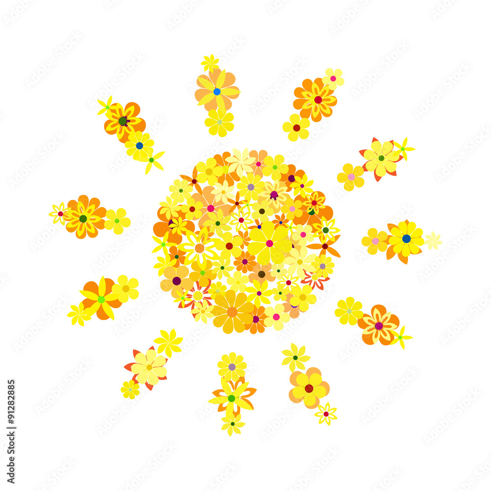 Floral sun mosaic