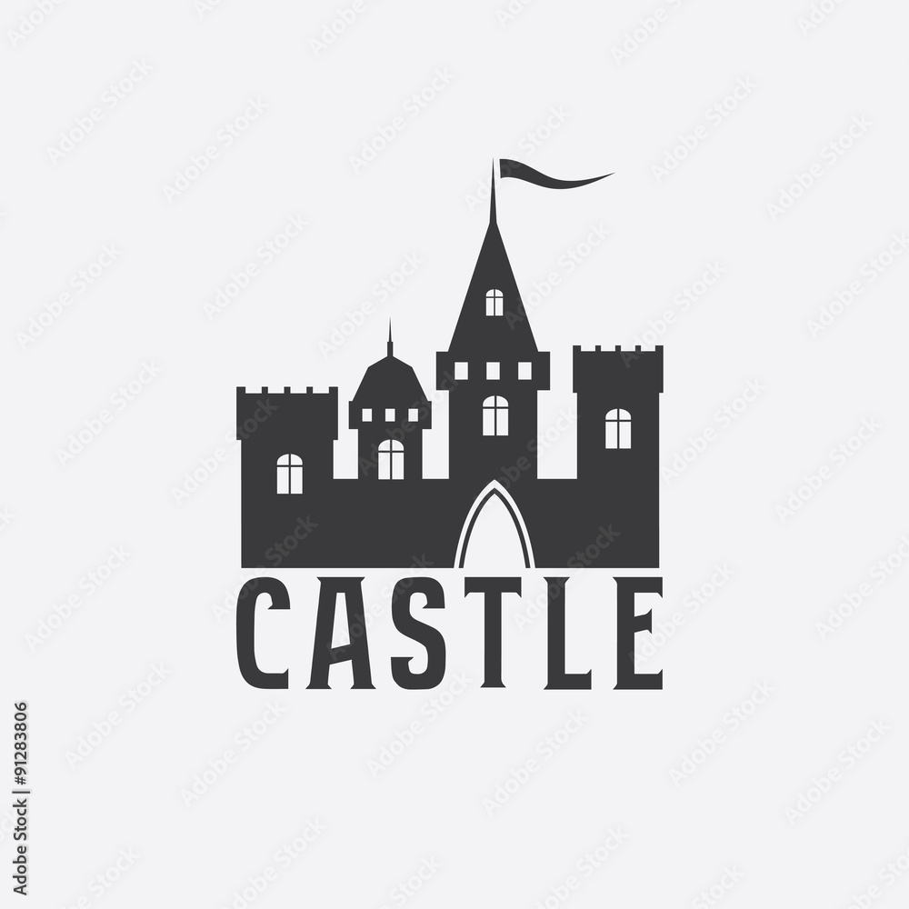 Castle abstract vector design template
