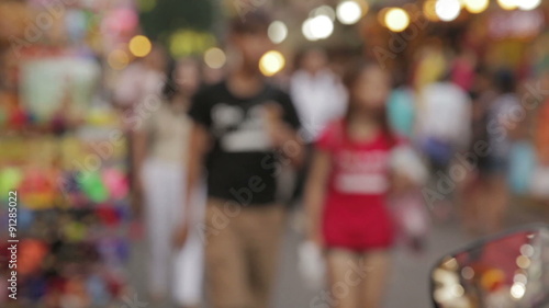 Wallpaper Mural Out of focus shoppers walking through Asian street market Torontodigital.ca