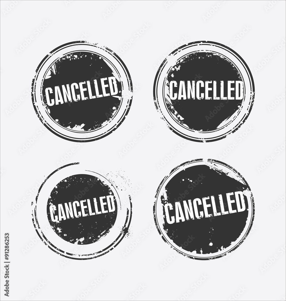 Grunge rubber stamp with the text Cancelled