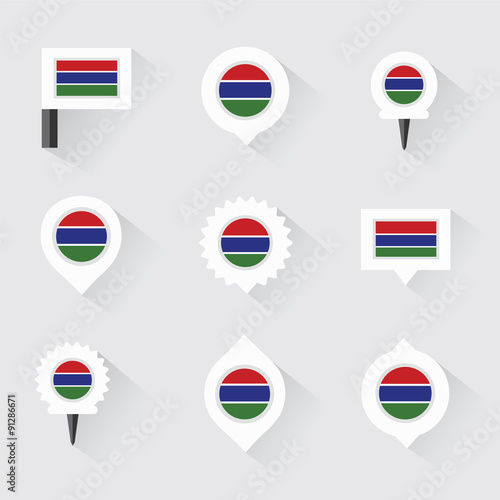 gambia flag and pins for infographic, and map design Free Download gambia flag and pins for infographic, and map design - GFXLoad