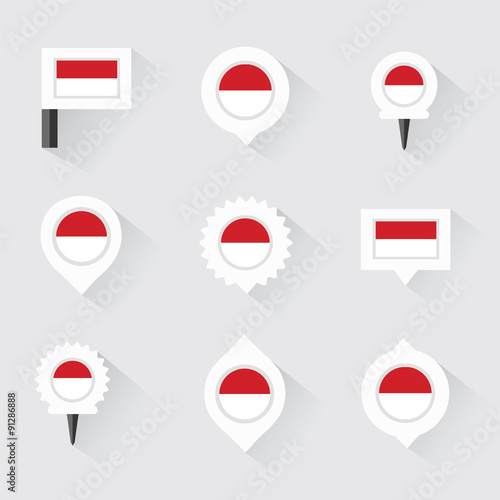 Free Download indonesia flag and pins for infographic, and map design - GFXLoad