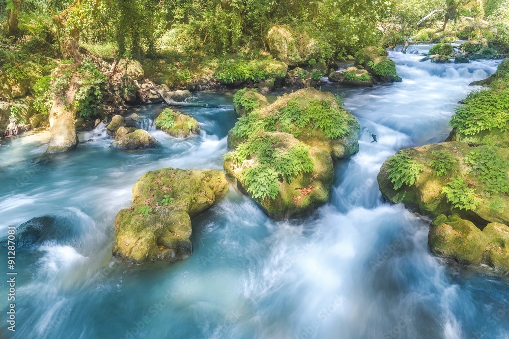 Obraz premium torrent, rocks, flow, Ioannina, Theogefyro, Greece