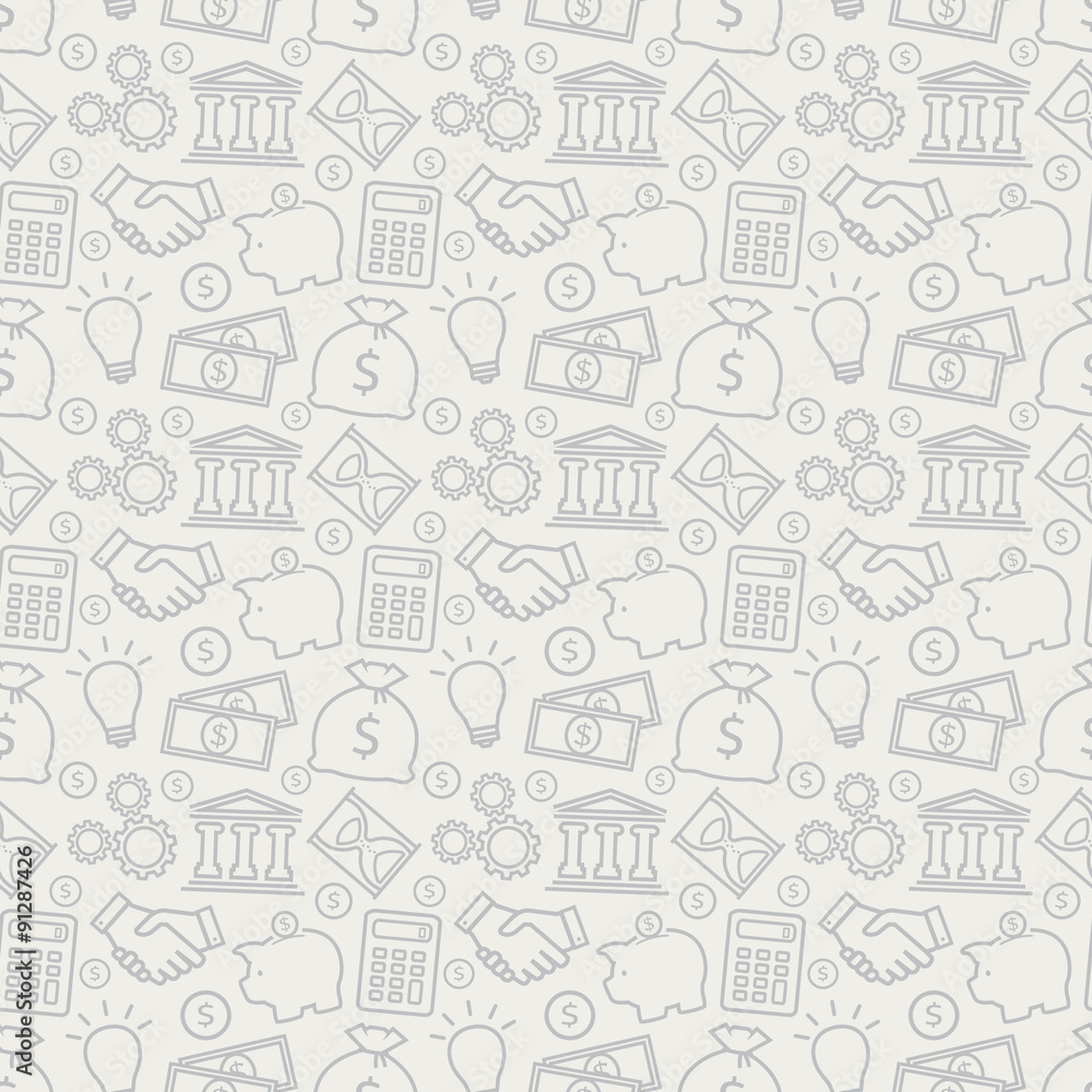 Business seamless pattern. Vector background.