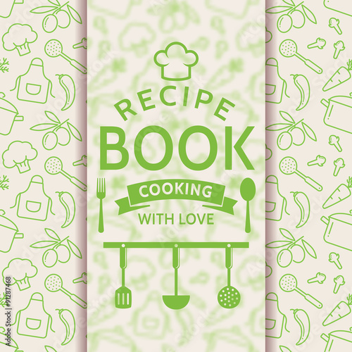 Recipe book. Vector card.