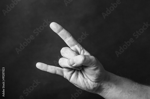 Fotografie, Obraz Heavy metal gesture