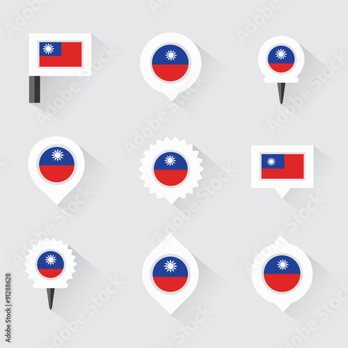 taiwan flag and pins for infographic, and map design Free Download taiwan flag and pins for infographic, and map design - GFXLoad