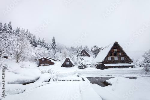 Japanese village at winter