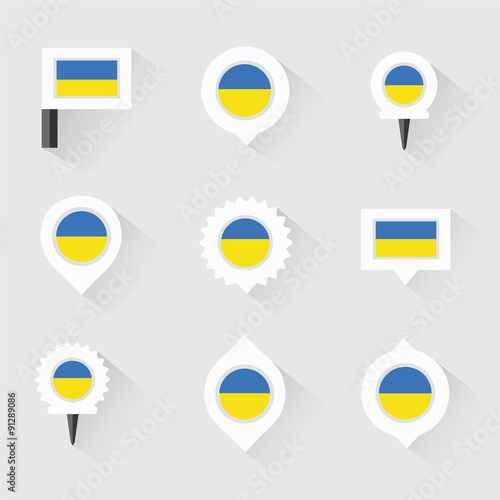 Free Download ukraine flag and pins for infographic, and map design - GFXLoad