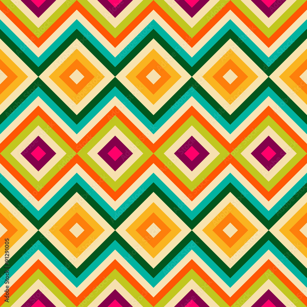 Ethnic tribal zig zag and rhombus seamless pattern. Ethnic tribal zig zag and rhombus seamless pattern.