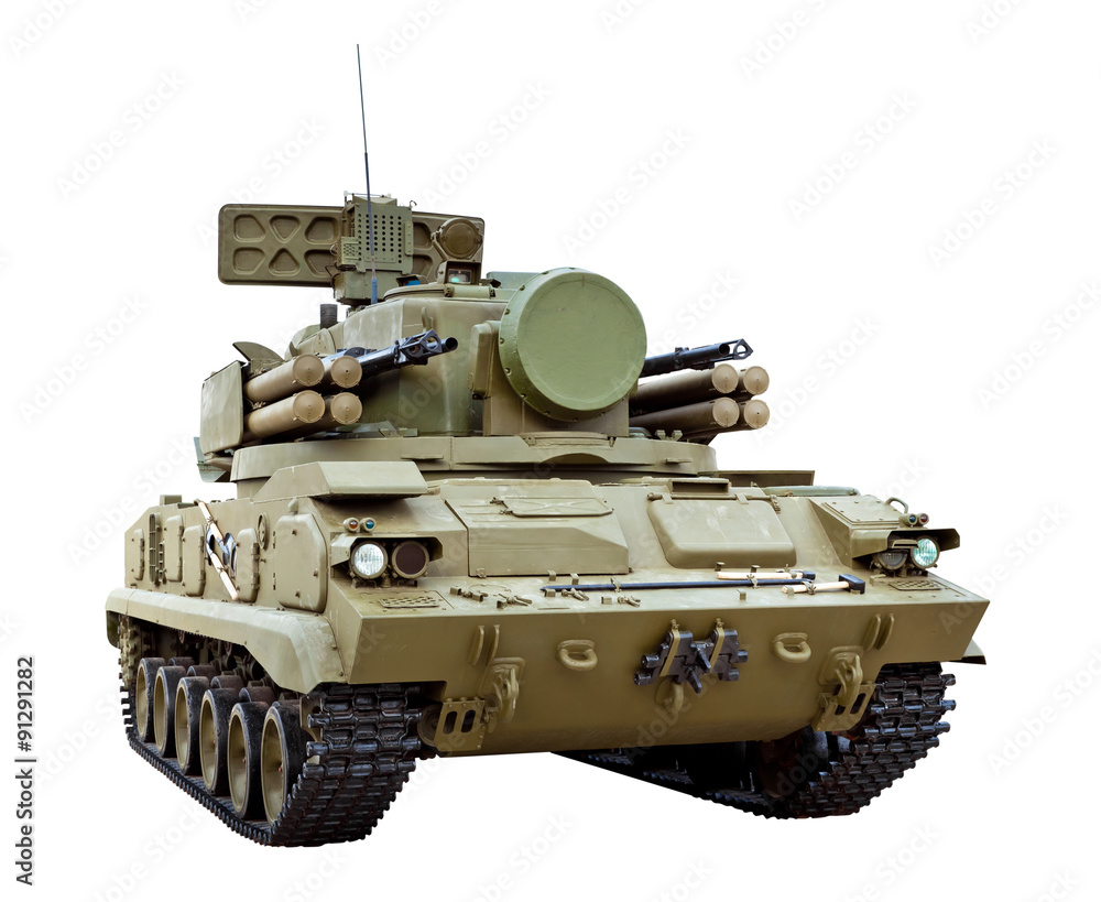 Russian tracked self-propelled anti-aircraft weapon armed with Russian tracked self-propelled anti-aircraft weapon armed with