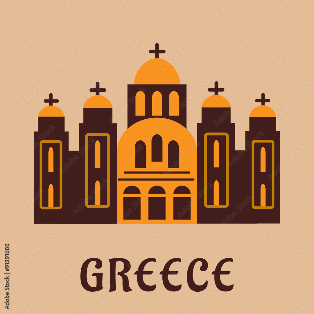 Old greek church flat icon