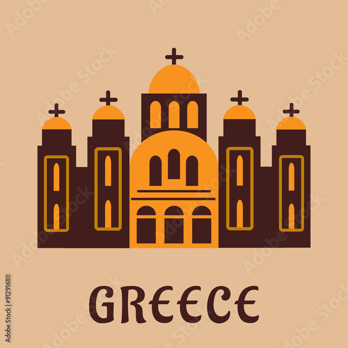 Old greek church flat icon